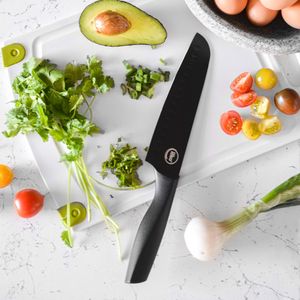 CUCHILLO SANTOKU 18 CM ACERO INOXIDABLE NERO ILKO